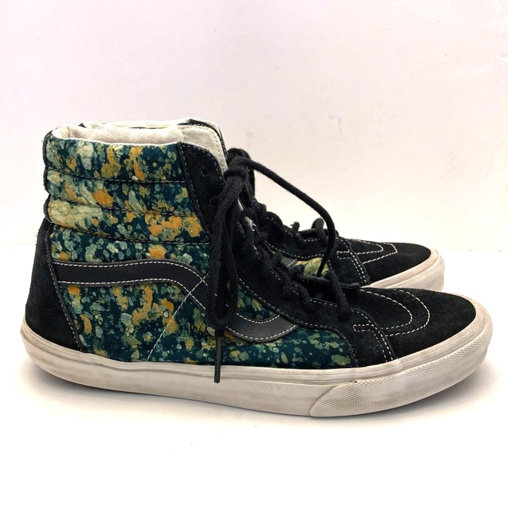 Della x Vans Sk8 Reissue High Batik Vintage Men's 11.5 Green‎ Gold Distressed
